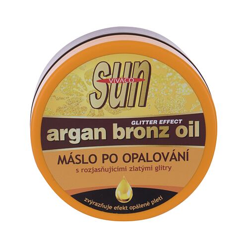 Přípravek po opalování Vivaco Sun Argan Bronz Oil Glitter Aftersun Butter 200 ml poškozený obal