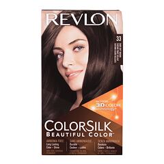 Barva na vlasy Revlon Colorsilk Beautiful Color 59,1 ml 33 Dark Soft Brown poškozená krabička