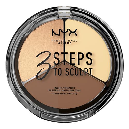 Konturovací paletka NYX Professional Makeup 3 Steps To Sculpt 15 g 02 Light