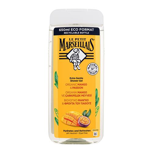 Sprchový gel Le Petit Marseillais Extra Gentle Shower Gel Organic Mango & Passion 650 ml