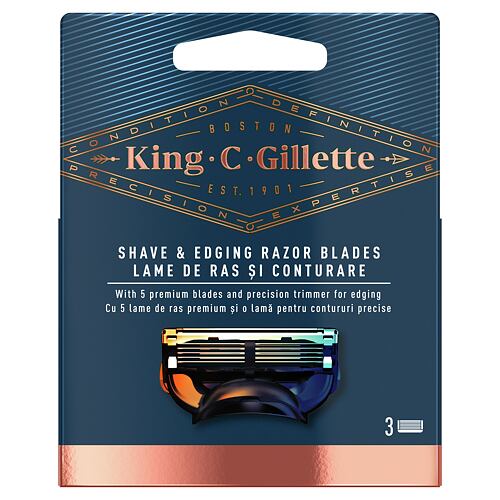 Náhradní břit Gillette King C. Shave & Edging Razor Blades 3 ks
