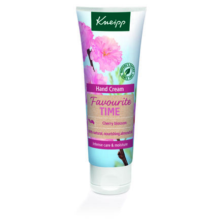 Kneipp Favourite Time Hand Cream Cherry Blossom dámský vyživující krém na ruce s vůní sakurových květů 75 ml pro ženy