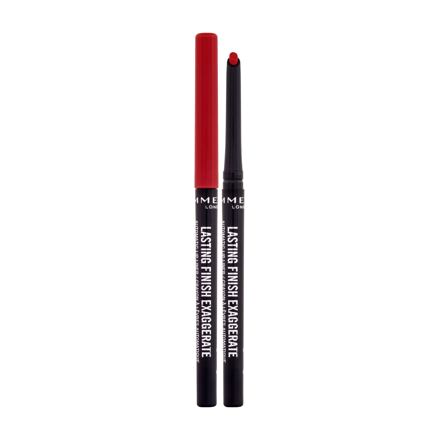 Rimmel London Lasting Finish Exaggerate dámská dlouhotrvající tužka na rty 0.35 g odstín červená