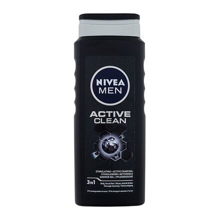 Nivea Men Active Clean pánský sprchový gel na tělo, tvář a vlasy 500 ml pro muže