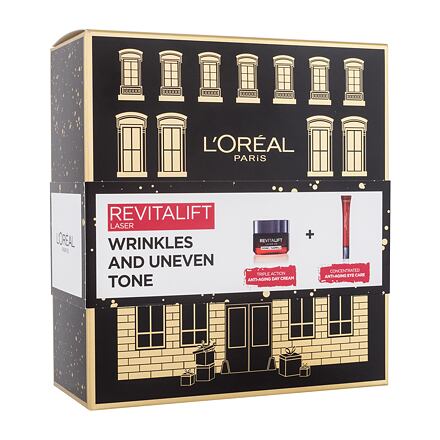 L'Oréal Paris Revitalift Laser X3 Day Cream dámský dárková sada denní pleťový krém Revitalift Laser X3 50 ml + oční krém Revitalift Laser X3 15 ml pro ženy