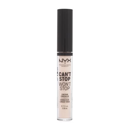 NYX Professional Makeup Can't Stop Won't Stop Contour Concealer plně krycí a dlouhotrvající tekutý korektor 3.5 ml odstín 02 alabaster