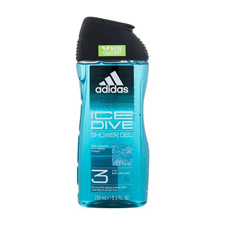 Adidas Ice Dive Shower Gel 3-In-1 New Cleaner Formula pánský osvěžující sprchový gel 250 ml pro muže