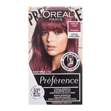 L'Oréal Paris Préférence Vivid Colors dámská barva na vlasy na barvené vlasy 60 ml odstín fialová pro ženy poškozená krabička