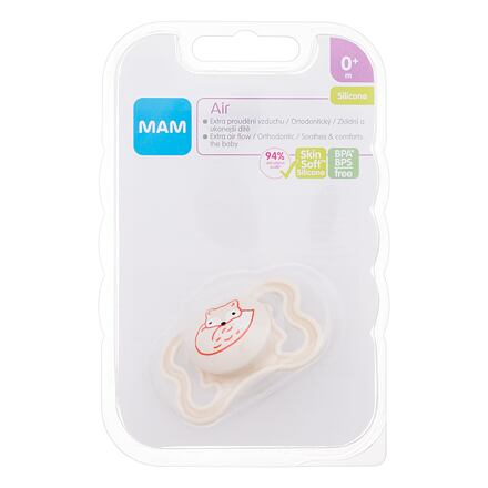 MAM Air Silicone Pacifier 0m+ Fox silikonový dudlík šetrný k pokožce