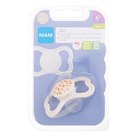 MAM Air Silicone Pacifier 6m+ Hearts silikonový dudlík šetrný k pokožce