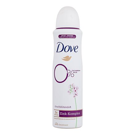 Dove 0% ALU Cherry Blossom 48h dámský deodorant pro eliminaci bakterií vznikajících při pocení 150 ml pro ženy