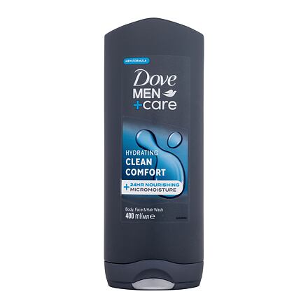 Dove Men + Care Hydrating Clean Comfort pánský hydratační sprchový gel na tělo, obličej a vlasy 400 ml pro muže