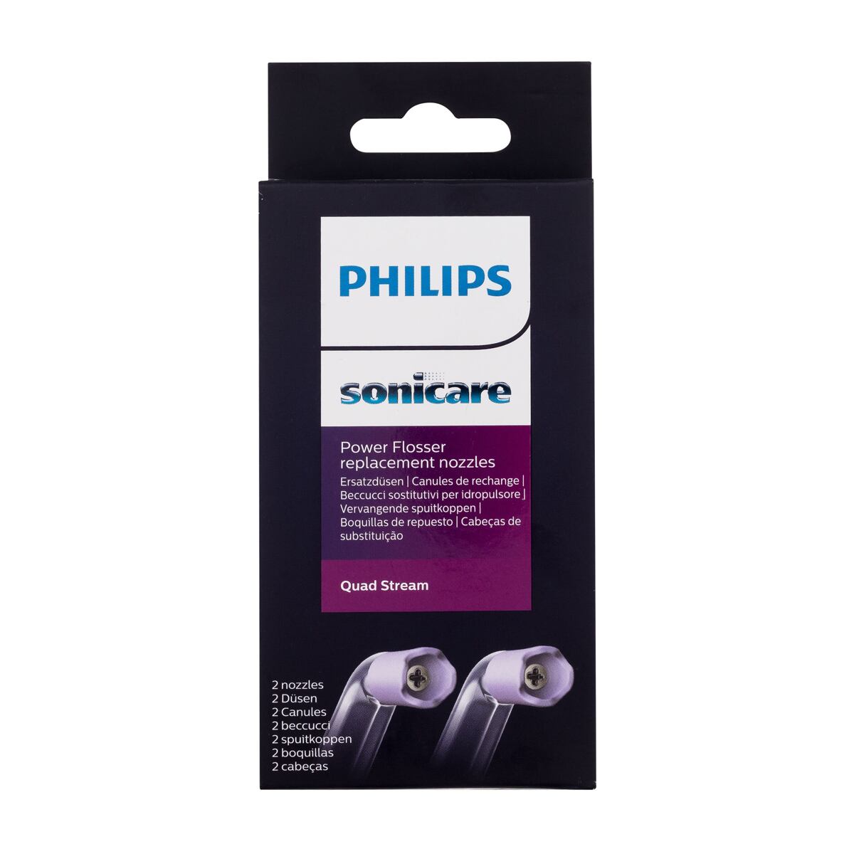 Philips Sonicare Power Flosser Replacement Nozzles Quad Stream HX3062/00 náhradní trysky pro ústní sprchu 2 ks unisex