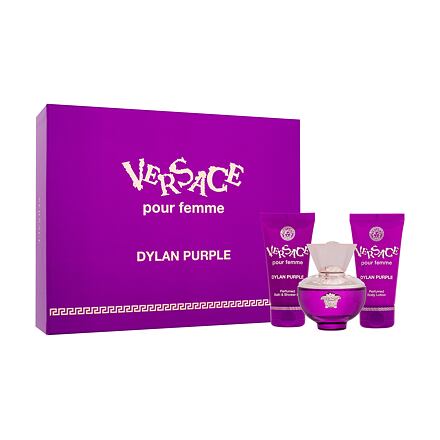 Versace Pour Femme Dylan Purple dámská dárková sada parfémovaná voda 50 ml + sprchový gel 50 ml + tělové mléko 50 ml pro ženy