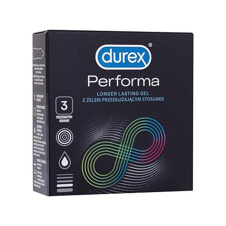 Durex Performa kondomy se silikonovým lubrikantem performa pro oddálení ejakulace 3 ks pro muže