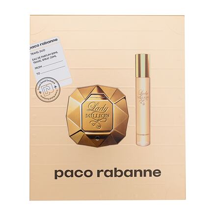 Paco Rabanne Lady Million dámská dárková sada parfémovaná voda 80 ml + parfémovaná voda 20 ml pro ženy