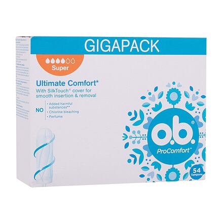 o.b. ProComfort Super tampony se snadným zaváděním a vyjímáním 54 ks pro ženy