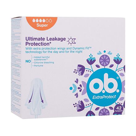 o.b. ExtraProtect Super tampony pro maximální ochranu před protečením ve dne i v noci 42 ks pro ženy