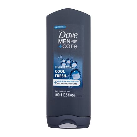 Dove Men + Care Invigorating Cool Fresh pánský hydratační sprchový gel na tělo, obličej a vlasy 400 ml pro muže