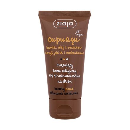 Ziaja Cupuacu Bronzing Nourishing Cream SPF10 dámský vyživující samoopalovací krém na obličej 50 ml pro ženy poškozená krabička