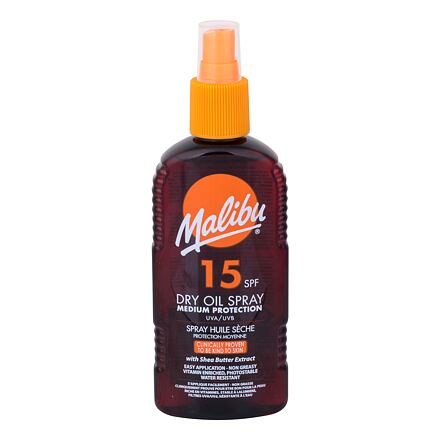 Malibu Dry Oil Spray SPF15 unisex voděodolný sprej na opalování 200 ml