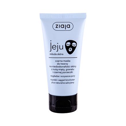 Ziaja Jeju Black Face Mask dámská černá čisticí maska pro mladou aknózní pleť 50 ml pro ženy