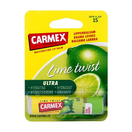 Carmex Ultra Moisturising Lip Balm Lime Twist SPF15 dámský ochranný balzám na rty s příchutí limetky 4.25 g