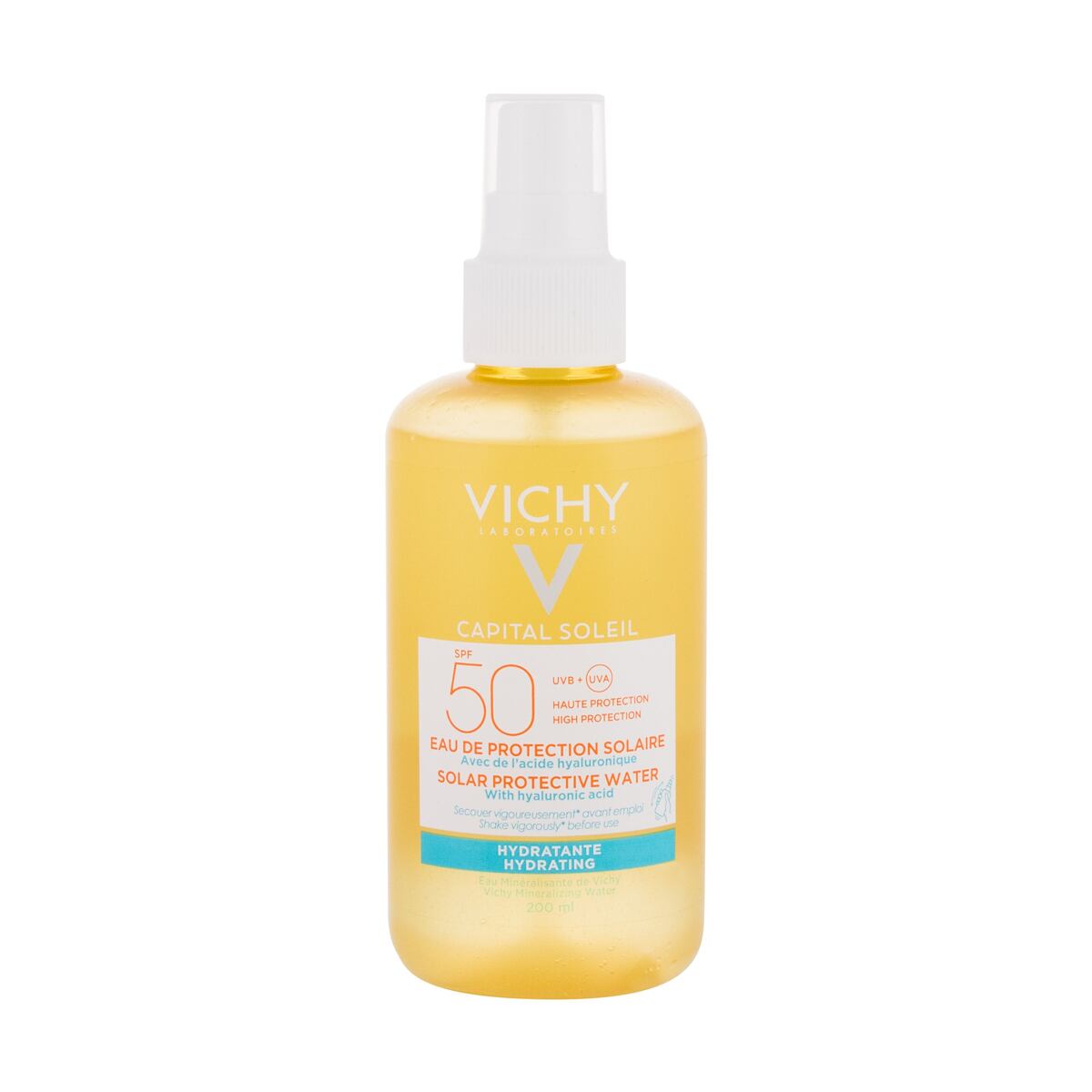 Vichy Capital Soleil Solar Protective Water SPF50 dámský hydratační opalovací voda na tělo i obličej 200 ml