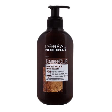 L'Oréal Paris Men Expert Barber Club Beard, Face & Hair Wash čisticí gel na vousy, tvář a vlasy 200 ml