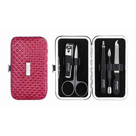 Gabriella Salvete TOOLS Manicure Kit odstín magenta sada: pilník na nehty + nůžky + pinzeta + kleštičky + pomůcka na zatlačení nehtové kůžičky