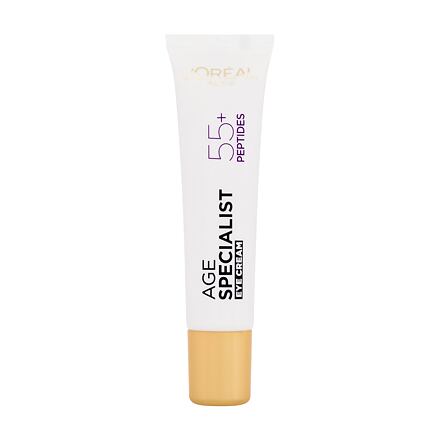 L'Oréal Paris Age Specialist 55+ Peptides & Caffeine Eye Cream zpevňující a protivráskový oční krém 15 ml pro ženy