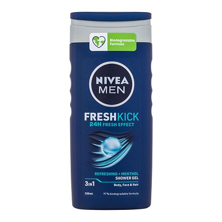 Nivea Men Fresh Kick Shower Gel 3in1 pánský osvěžující sprchový gel 250 ml pro muže