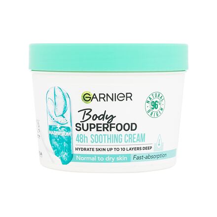 Garnier Body Superfood 48h Soothing Cream Aloe Vera + Magnesium dámský zklidňující tělový krém pro normální a suchou pokožku 380 ml pro ženy