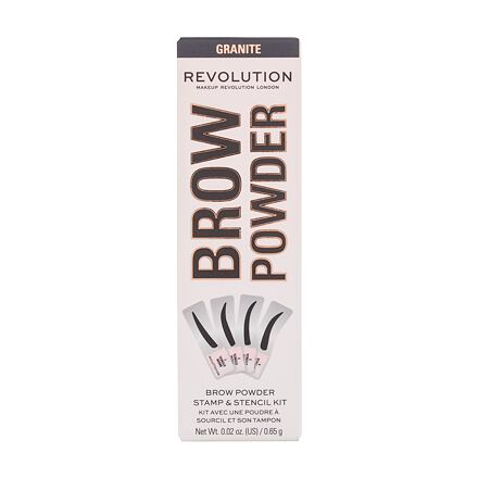 Makeup Revolution London Brow Powder Stamp & Stencil pudr na obočí se šablonami 0.65 g odstín černá