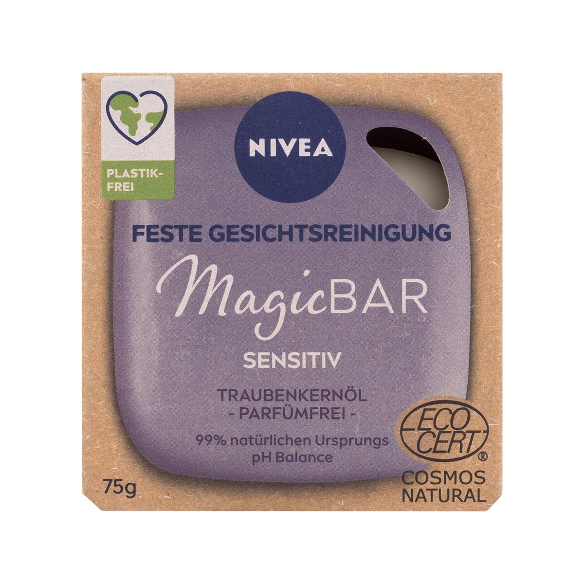 Nivea Magic Bar Sensitive Grape Seed Oil dámské čisticí mýdlo pro citlivou pleť 75 g pro ženy