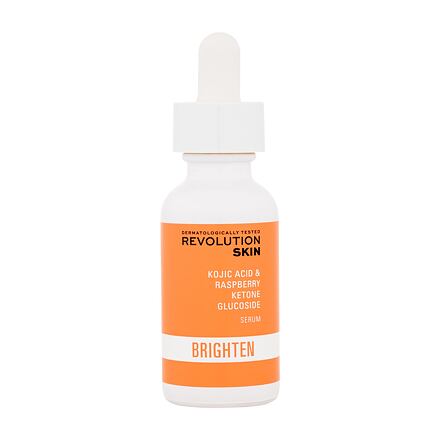 Revolution Skincare Brighten Kojic Acid & Raspberry Ketone Glucoside Serum dámské rozjasňující pleťové sérum proti pigmentovým skvrnám 30 ml pro ženy