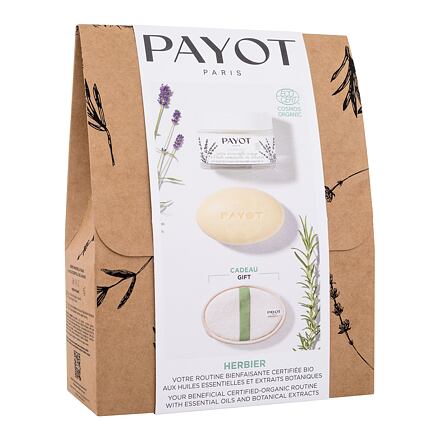 PAYOT Herbier Gift Set dámský dárková sada univerzální pleťový krém Herbier 50 ml + tuhý masážní krém Herbier 50 g + exfoliační lufa pro ženy