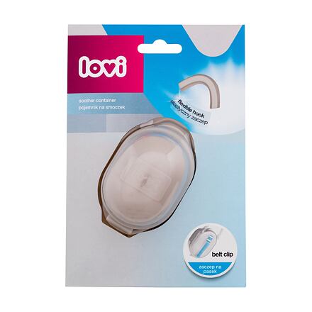 LOVI Soother Container Beige pouzdro na dudlík s praktickým úchytem