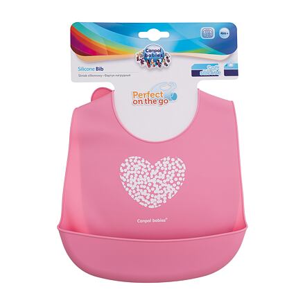 Canpol babies Pastels Silicone Bib Pink silikonový bryndák s kapsou