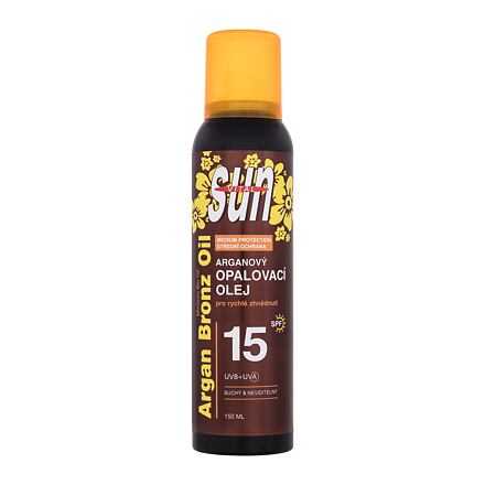 Vivaco Sun Argan Bronz Oil Spray SPF15 unisex suchý opalovací olej ve spreji 150 ml