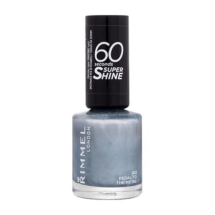 Rimmel London 60 Seconds Super Shine rychleschnoucí lak na nehty 8 ml odstín stříbrná