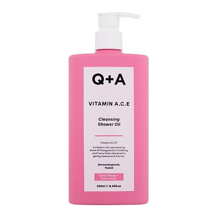 Q+A Vitamin A.C.E Cleansing Shower Oil dámský zklidňující, omlazující a čisticí sprchový olej 250 ml pro ženy