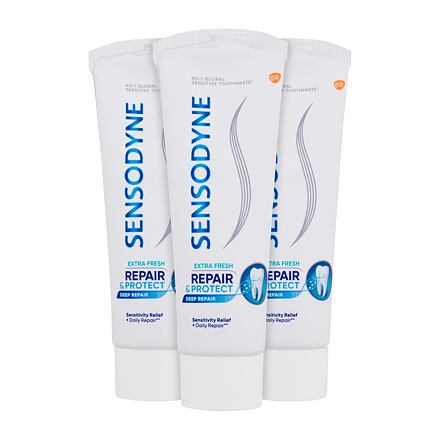 Sensodyne Repair & Protect Extra Fresh Trio extra svěží zubní pasta pro úlevu od bolesti citlivých zubů 3x75 ml