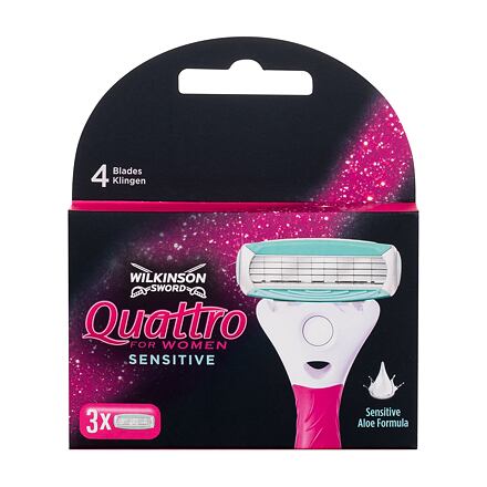 Wilkinson Sword Quattro For Women Sensitive dámský náhradní břit 3 ks pro ženy