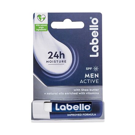 Labello Men Active 24h Moisture Lip Balm SPF15 pánský hydratační balzám na rty 4.8 g