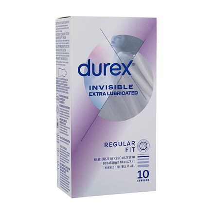 Durex Invisible Extra Lubricated extra tenké kondomy se silikonovým lubrikačním gelem 10 ks pro muže