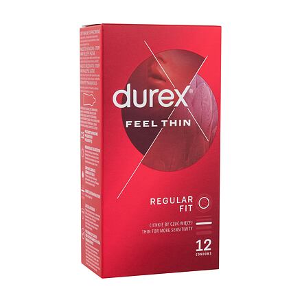 Durex Feel Thin Classic tenké kondomy se silikonovým lubrikačním gelem 12 ks pro muže