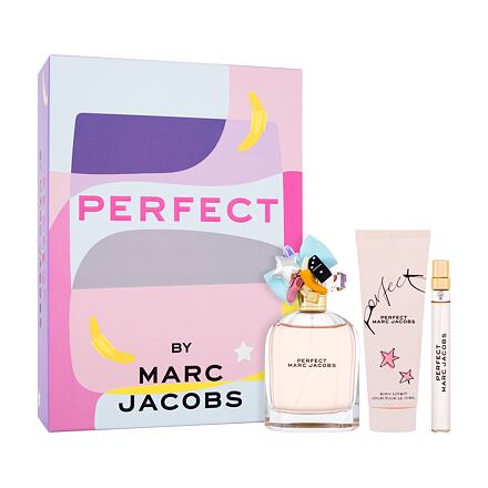 Marc Jacobs Perfect SET3 dámská dárková sada parfémovaná voda 100 ml + tělové mléko 75 ml + parfémovaná voda 10 ml pro ženy