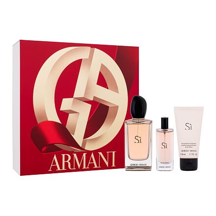 Giorgio Armani Sì dámská dárková sada parfémovaná voda 100 ml + sprchový gel 50 ml + parfémovaná voda 15 pro ženy