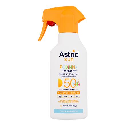 Astrid Sun Family Milk Spray SPF50 unisex voděodolné rodinné mléko na opalování 270 ml